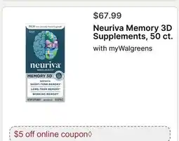 Walgreens Neuriva Memory 3D Supplements offer