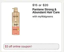 Walgreens Pantene Strong & Abundant Hair Care offer
