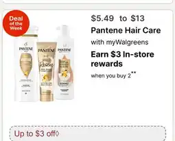 Walgreens Pantene Hair Care offer