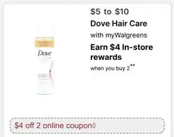 Walgreens Dove Hair Care offer