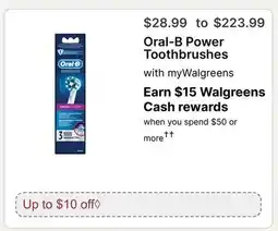 Walgreens Oral-B Power Toothbrushes offer