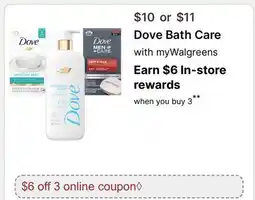 Walgreens Dove Bath Care offer