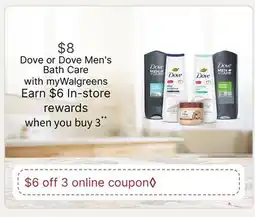 Walgreens Dove or Dove Men's Bath Care offer