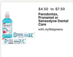 Walgreens Parodontax, Pronamel or Sensodyne Dental Care offer