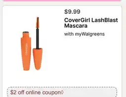 Walgreens CoverGirl LashBlast Mascara offer