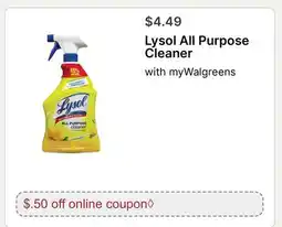 Walgreens Lysol All Purpose Cleaner offer
