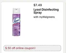 Walgreens Lysol Disinfecting Spray offer