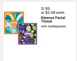 Walgreens Kleenex Facial Tissue offer