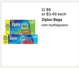 Walgreens Ziploc Bags offer