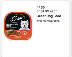 Walgreens Cesar Dog Food offer