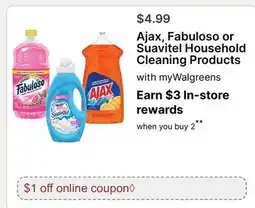 Walgreens Ajax, Fabuloso or Suavitel Household Cleaning Products offer