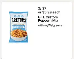 Walgreens G.H. Cretors Popcorn Mix offer