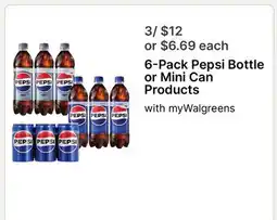 Walgreens 6-Pack Pepsi Bottle or Mini Can Products offer