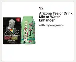 Walgreens Arizona Tea or Drink Mix or Water Enhancer offer