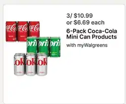 Walgreens 6-Pack Coca-Cola Mini Can Products offer