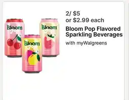 Walgreens Bloom Pop Flavored Sparkling Beverages offer