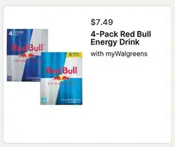 Walgreens 4-Pack Red Bull Energy Drink offer