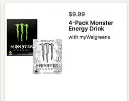 Walgreens 4-Pack Monster Energy Drink offer