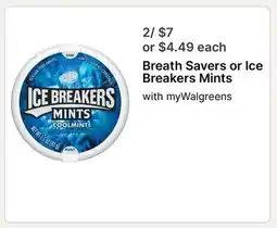 Walgreens Breath Savers or Ice Breakers Mints offer