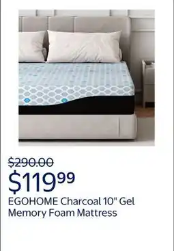 Walmart EGOHOME Charcoal 10 Gel Memory Foam Mattress，Twin Mattress in a Box，Medium offer