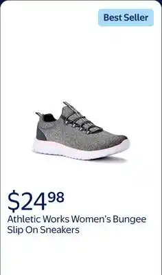 Walmart Athletic Works Women's Bungee Slip On Sneakers, Wide Width Available offer
