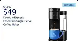 Walmart Keurig K-Express Essentials Black Single-Serve K-Cup Pod Coffee Maker offer