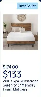 Walmart Zinus Spa Sensations Serenity 8 Memory Foam Mattress, Twin offer