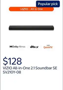Walmart VIZIO All-in-One 2.1 Soundbar SE With Dolby Atmos, DTS:X, Bluetooth SV210Y-0808 offer