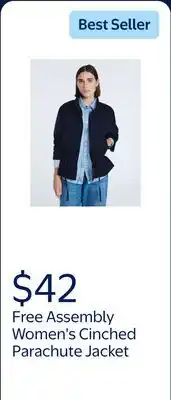 Walmart Free Assembly Women's Cinched Parachute Jacket, Sizes XS-XXL offer