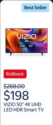 Walmart VIZIO 50 Class 4K UHD LED HDR Smart TV (V4K50M-08) offer