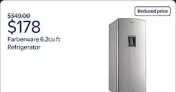Walmart Farberware 6.2cu ft Refrigerator, with Water Dispenser, Stainless Steel Look offer