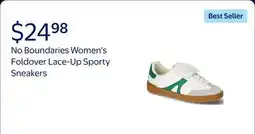 Walmart No Boundaries Women's Foldover Lace-Up Sporty Sneakers offer