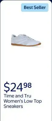 Walmart Time and Tru Women's Low Top Sneakers offer