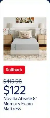 Walmart Novilla Atease 8 Full Size Medium Adult Memory Foam Mattress offer