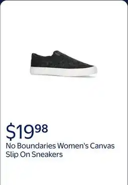 Walmart No Boundaries Women's Canvas Slip On Sneakers, Wide Width Available offer