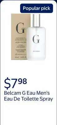 Walmart Belcam G Eau Men's Eau De Toilette Spray, Fresh Aquatic Scent, 3.4 fl oz offer