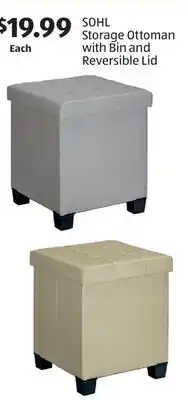 Aldi SOHL Storage Ottoman with Bin and Reversible Lid offer