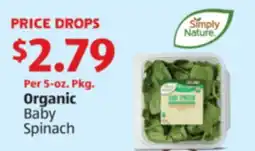 Aldi Organic Baby Spinach offer