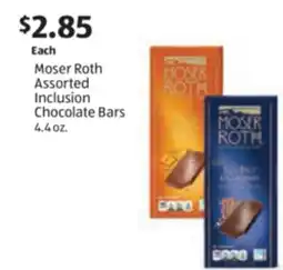 Aldi Moser Roth Assorted Inclusion Chocolate Bars offer