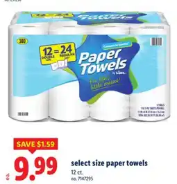 Lidl select size paper towels offer