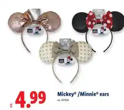 Lidl Mickey /Minnie ears offer