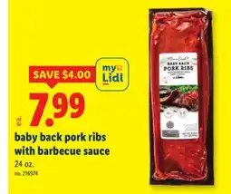 Lidl baby back pork ribs with barbecue sauce offer