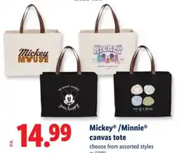 Lidl Mickey /Minnie canvas tote offer
