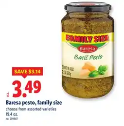 Lidl Baresa pesto, family size offer