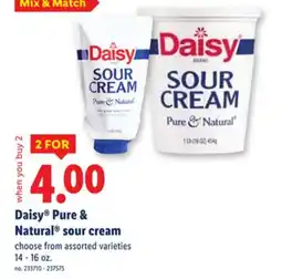 Lidl Daisy Pure & Natural sour cream offer
