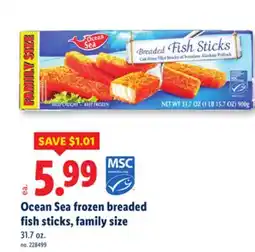 Lidl Ocean Sea frozen breaded fish sticks, family size offer