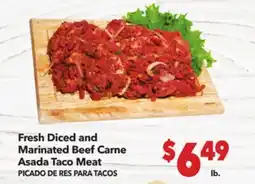 Vallarta Supermarkets Fresh Diced and Marinated Beef Carne Asada Taco Meat / PICADO DE RES PARA TACOS offer