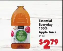 Vallarta Supermarkets Essential Everyday 100% Apple Juice offer