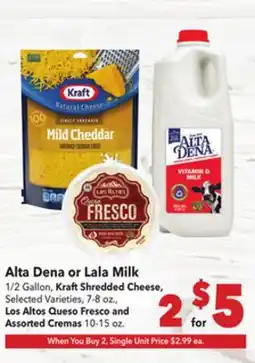 Vallarta Supermarkets Alta Dena or Lala Milk offer