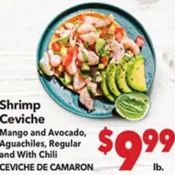 Vallarta Supermarkets Shrimp Ceviche Mango and Avocado, Aguachiles, Regular and With Chili CEVICHE DE CAMARON offer